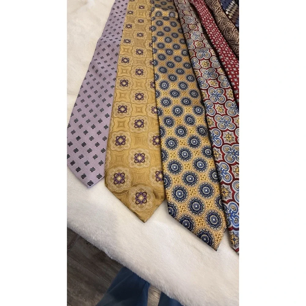 Jos A Bank Mens Silk Tie Lot 8 Signature Executive Reserve Neckties Patterned